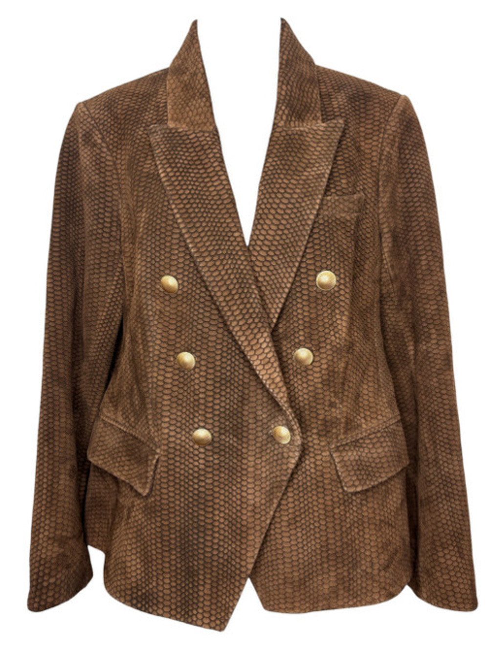 L'AGENCE Kenzie Suede Snake Print Blazer